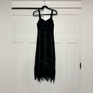 FOXIEDOX Black Lace Midi Dress